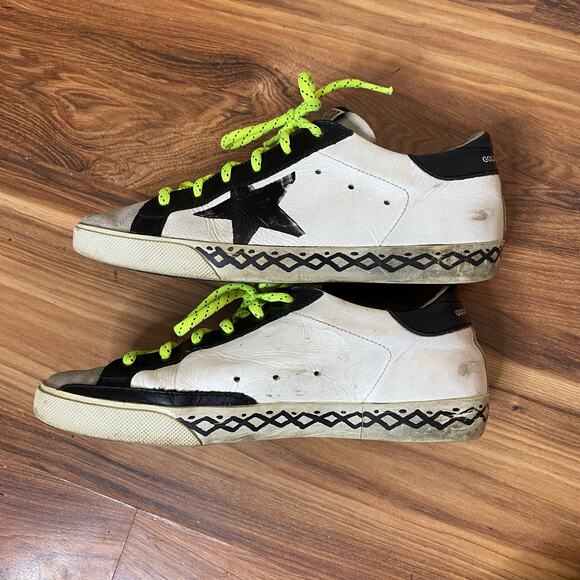 GOLDEN GOOSE Superstar Scribble White Leather Skateboard Sneaker Shoes Size US 8 - Picture 7 of 16
